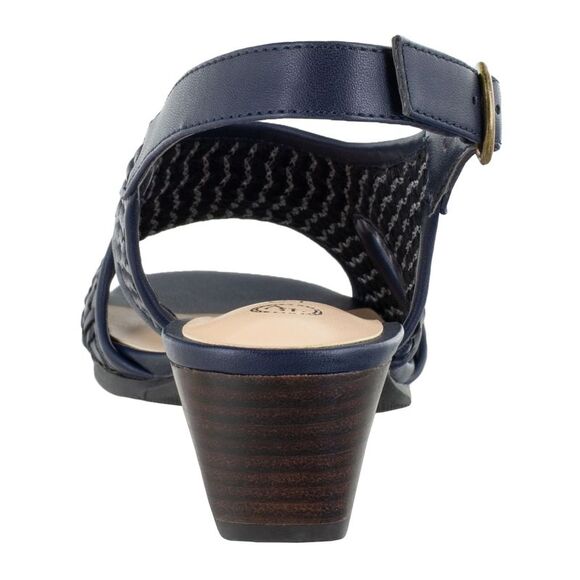 NWT BELLA VITA Womens Navy Justine Ii Round Toe Wedge Sling Back Sandals 9.5 M - Picture 3 of 4